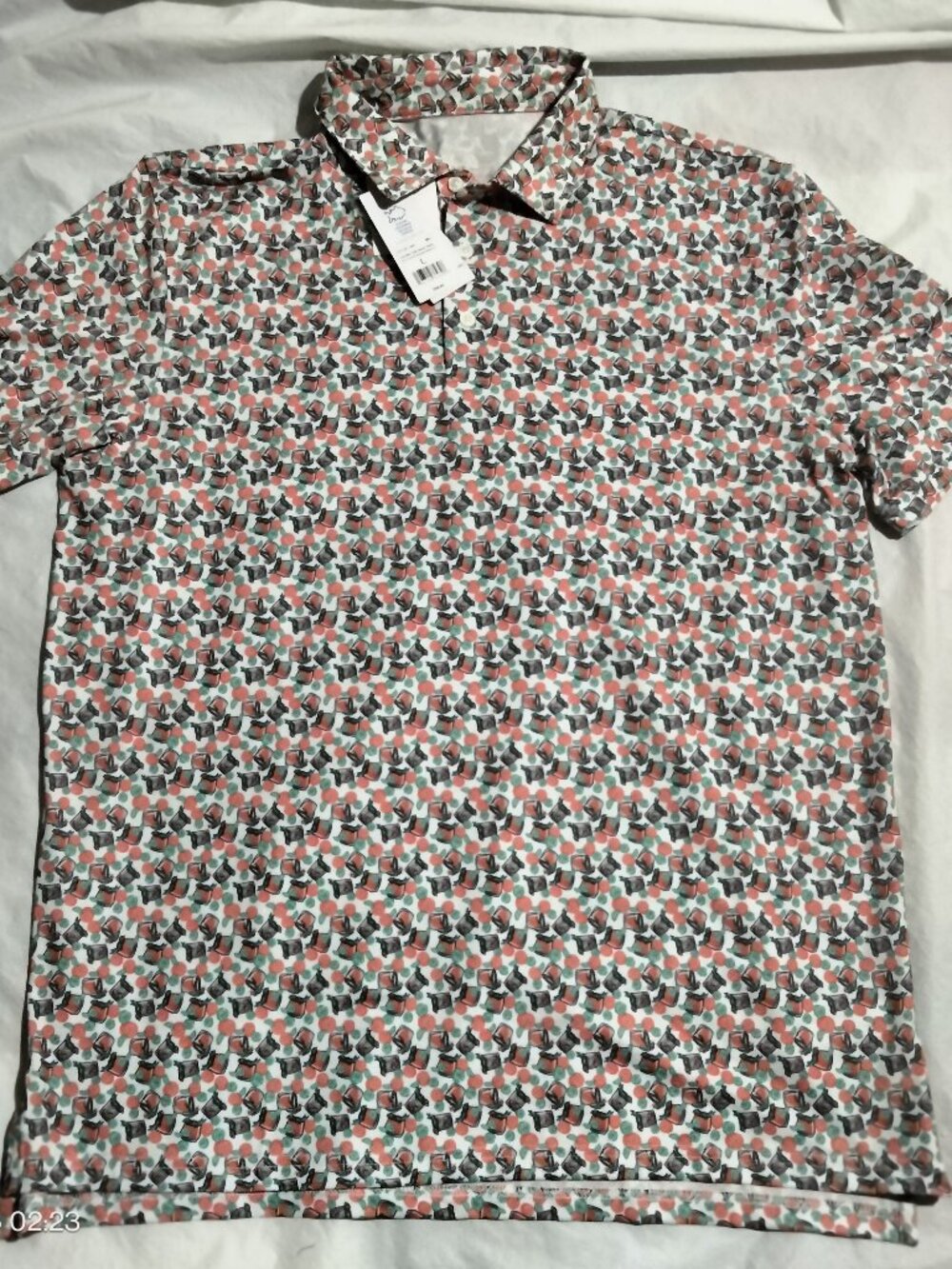 SOUTHERN TIDE Men's Driver Paloma Paradise Golf Polo in White Size L NWT $98